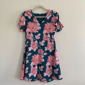 J.Crew Mercantile Floral Printed Short Sleeve Tie Shoulder Dress Size 8